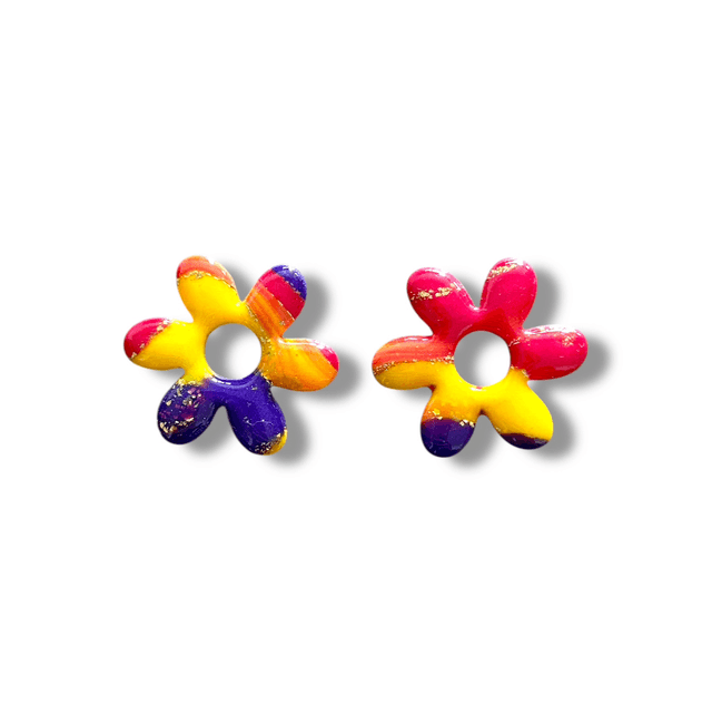 Pampilles Daisy rouge jaune et violet 