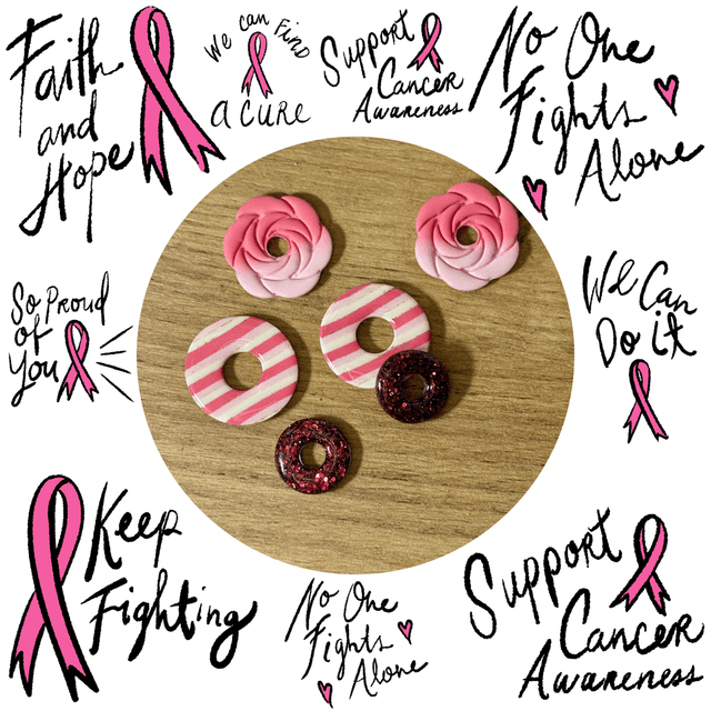 Trio de charms Octobre Rose 🎀