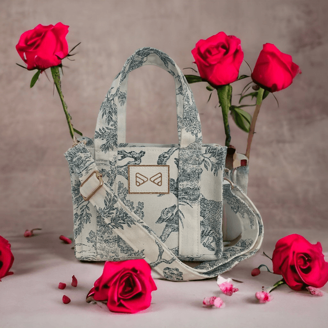 Cabas « Le Romantique » vert mini 