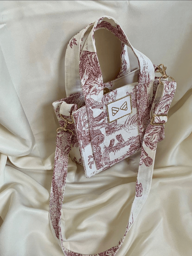 Cabas « Le Romantique » rouge mini