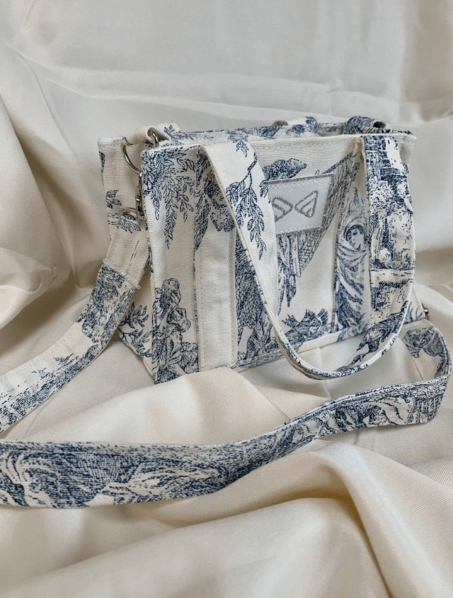 Cabas « Le Romantique » bleu mini