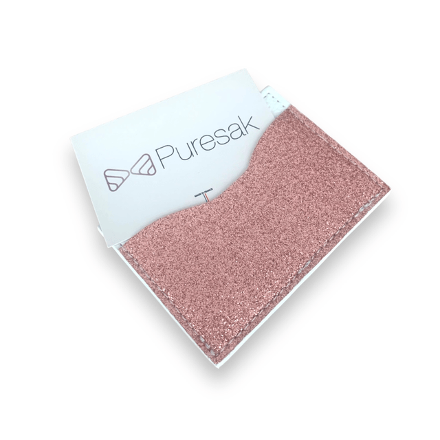 Porte cartes pailleté rose et blanc
