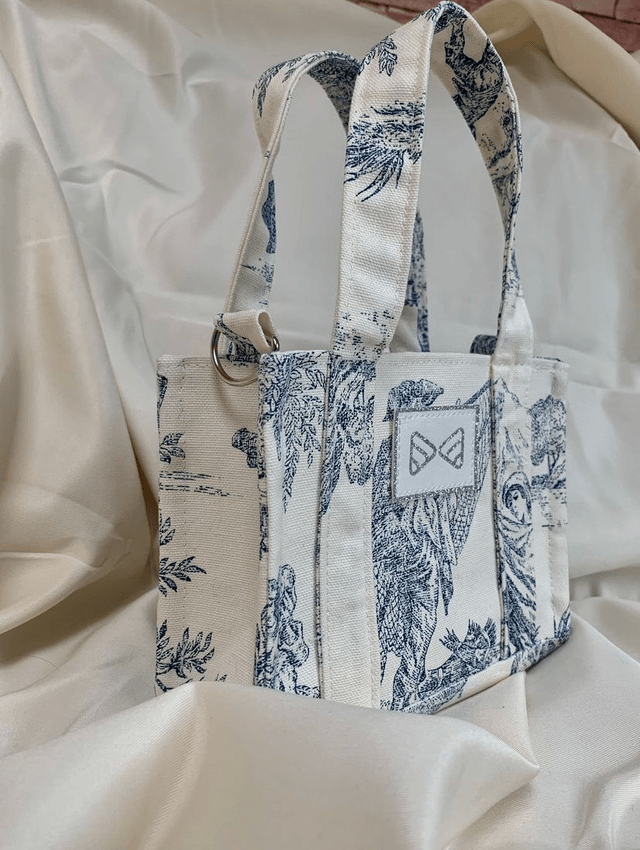 Cabas « Le Romantique » bleu mini